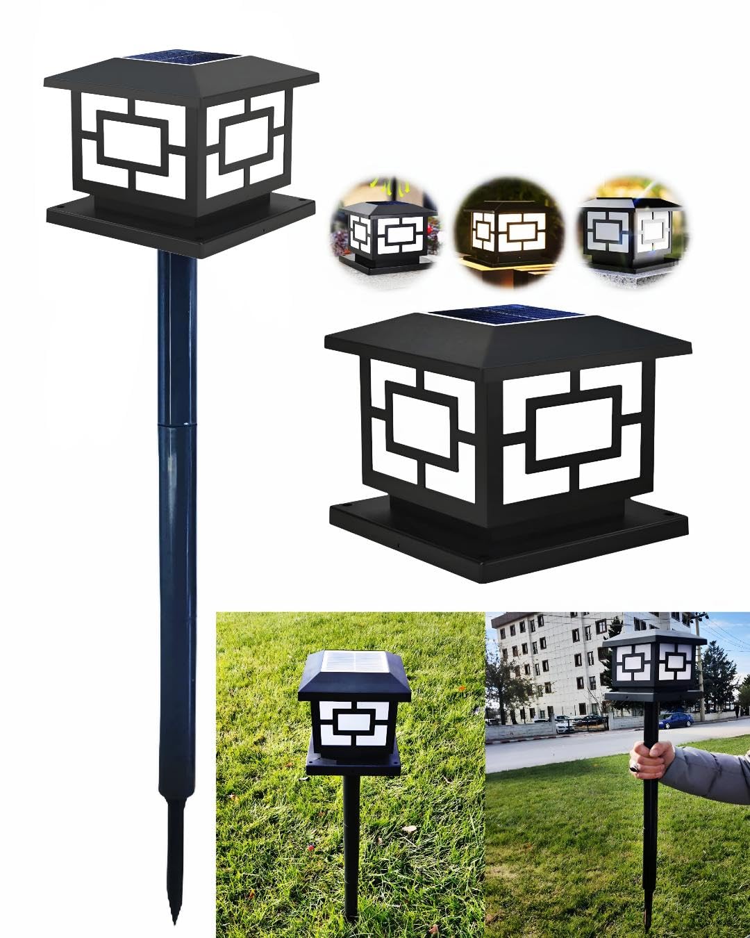 forlife Solar Güneş Enerjili 10W Set Üstü Standlı 78 CM Bahçe Aydınlatması, Su Geçirmez, 3200K-6500K, Solar Küp Armatür, 2 Modlu (Beyaz-Gün Işığı), Veranda, Çit, Bahçe Duvarı Küp Aydınlatma 165×110 mm