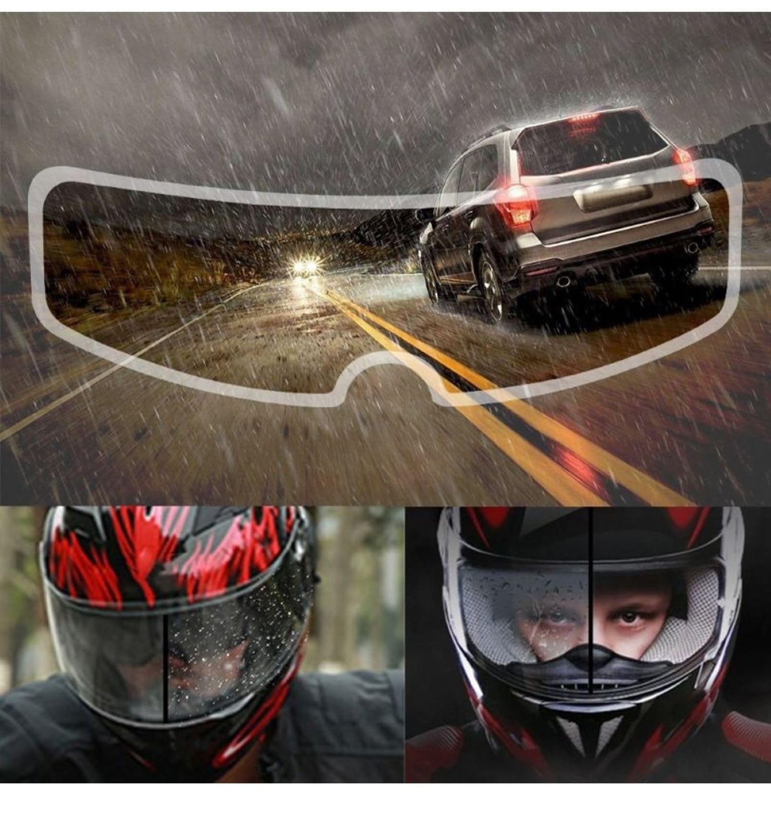 Busstier Sis ve Yağmur İçin Motosiklet Kaskı Buğu Önleyici Film, Şeffaf ve Su Geçirmez, Kolay Uygulama, Kask Kalkanı Koruyucu, Yüksek Görüş Netliği, Dayanıklı ve Uzun Ömürlü Tasarım