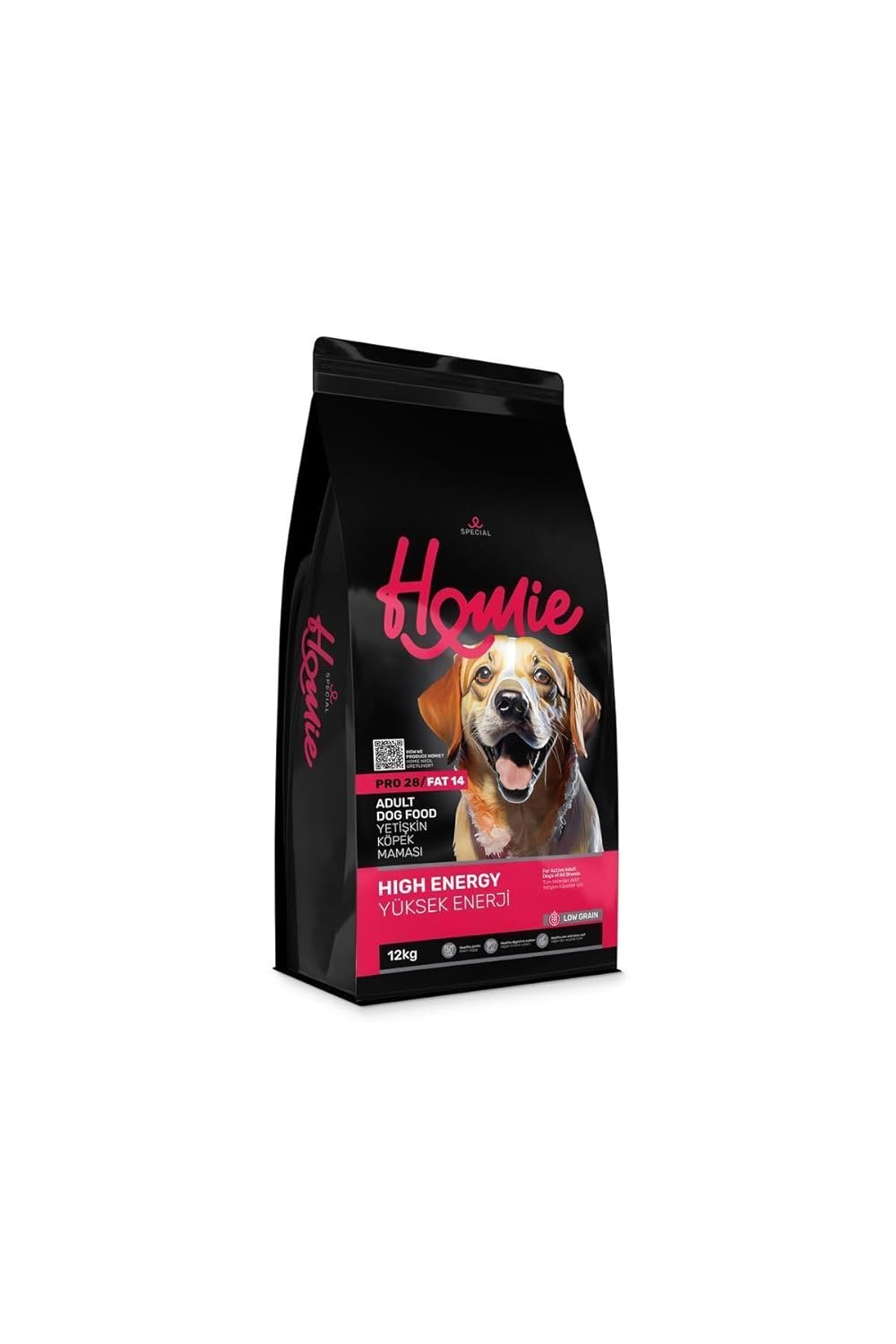 Homie Düşük Tahıllı Yüksek Enerjili Tavuklu Yetişkin Köpek Maması 12 Kg