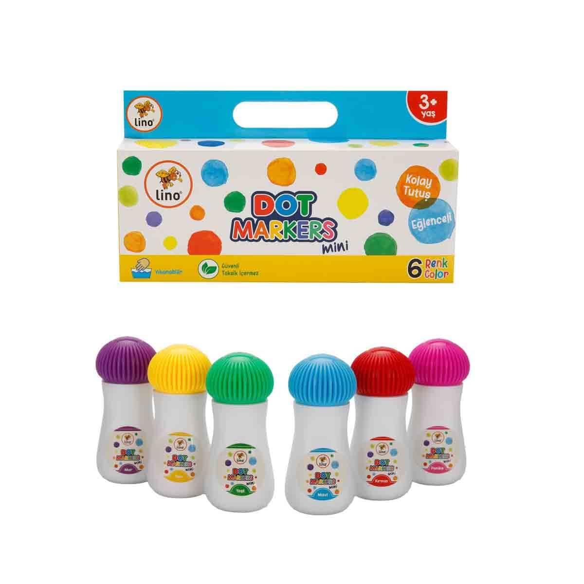 Lino Dot Markers Mini 6'lı (Yıkanabilir)