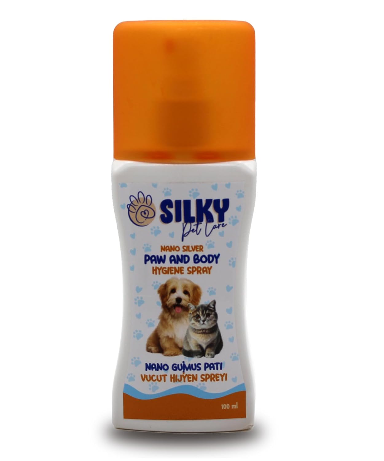 Silky - Kedi ve Köpekler için Vücut/Tüy ve Pati Hijyen spreyi (Nano Gümüş – 100ml)