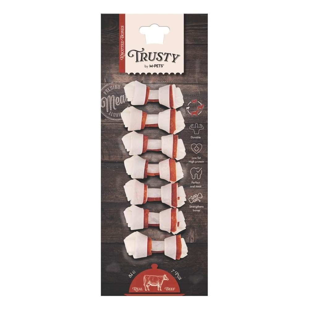 M-PETS TRUSTY BEEF DÜĞÜMLÜ KEMİK 7Lİ 84GR/6,4CM
