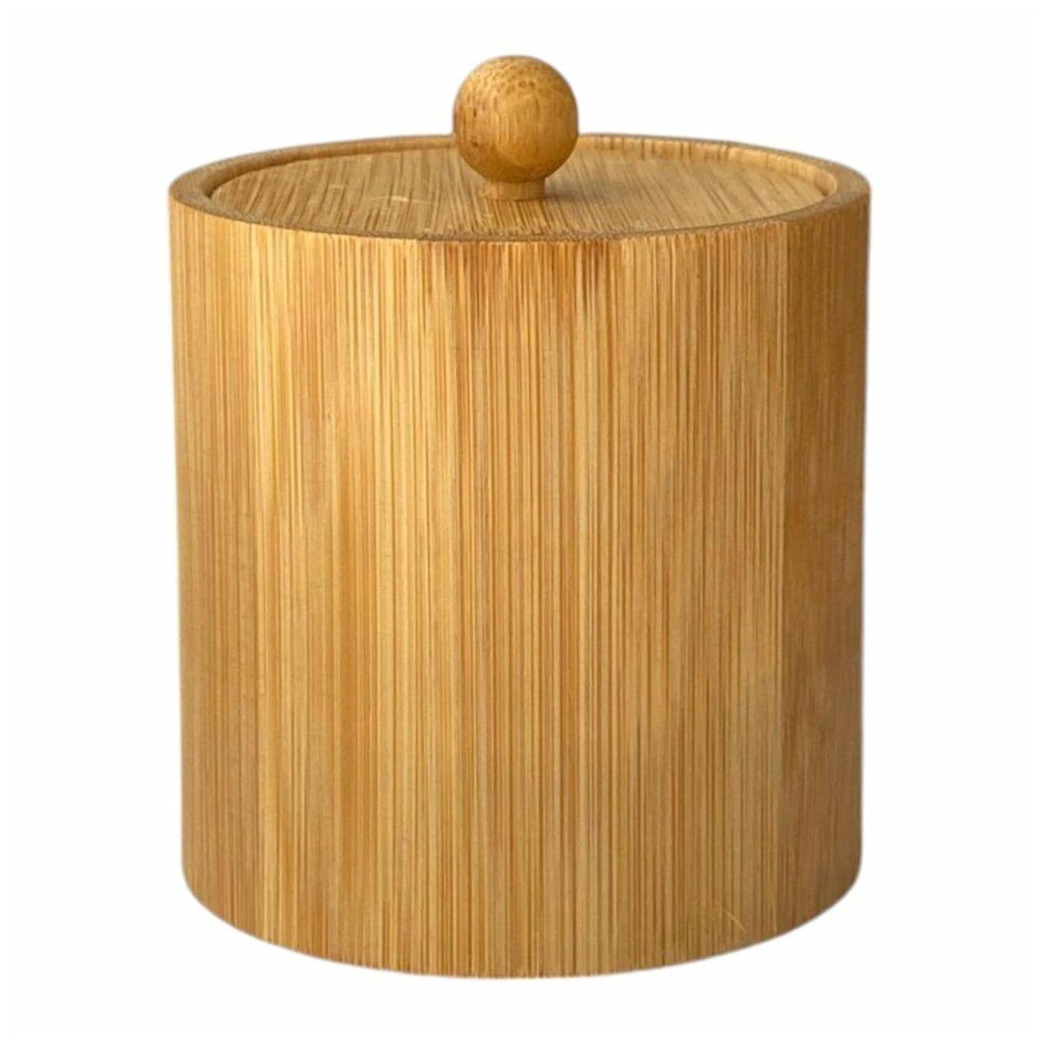 Ahşap Baharatlık - Kapaklı Yuvarlak Doğal Ahşap, Koku Yapmaz Baharatlık, Şekerlik ve Tuzluk (8 Cm)