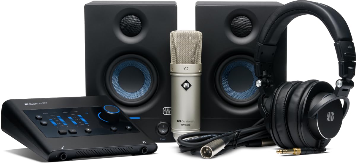 Presonus Quantum ES Ultimate Bundle, Profesyonel Kayıt Seti (Ses kartı, Kulaklık, Mikrofon, Hoparlör ve Yazılım)