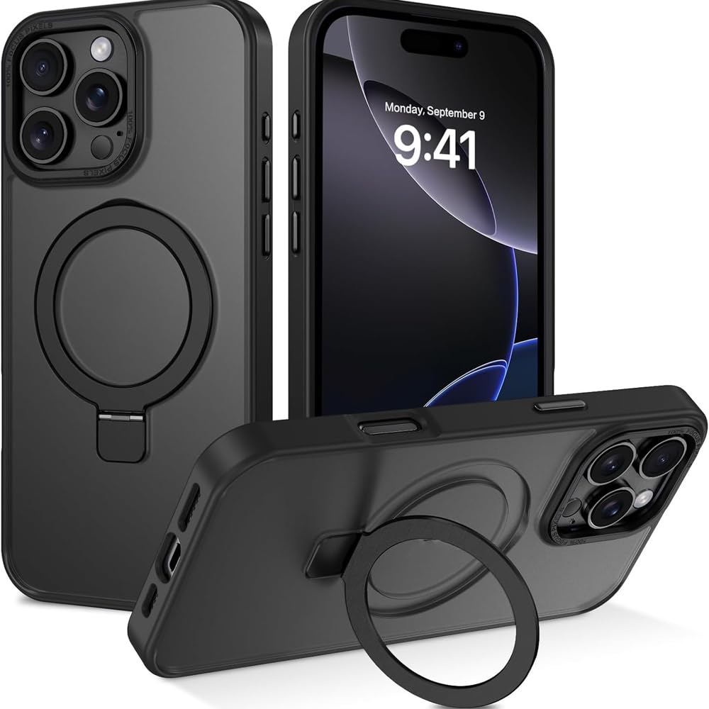 Coverzone iPhone 16 Pro ile Uyumlu Kılıfı Manyetik Halka Standlı Magsafe ile Uyumlu, Tam Gövde Koruy
