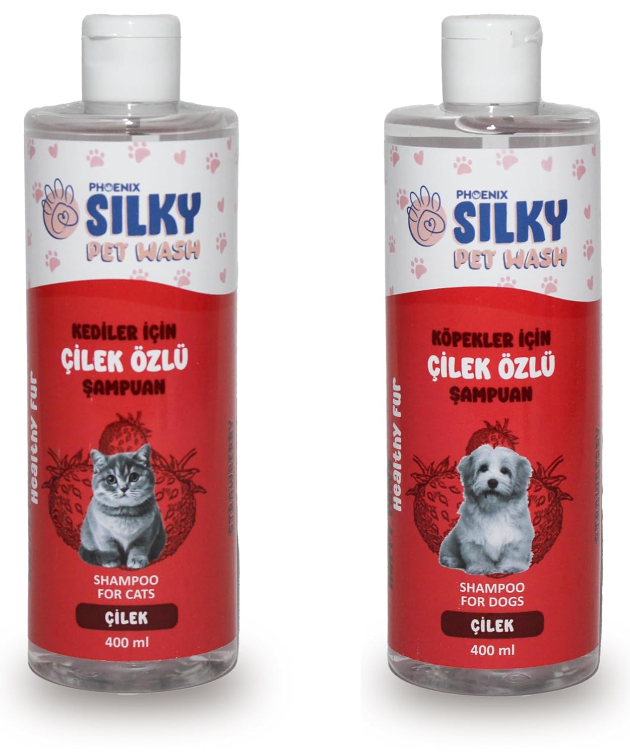 SilkyPetWash - Köpek ve Kedilere özel Doğal Çilek Özlü Şampuan - 400ml
