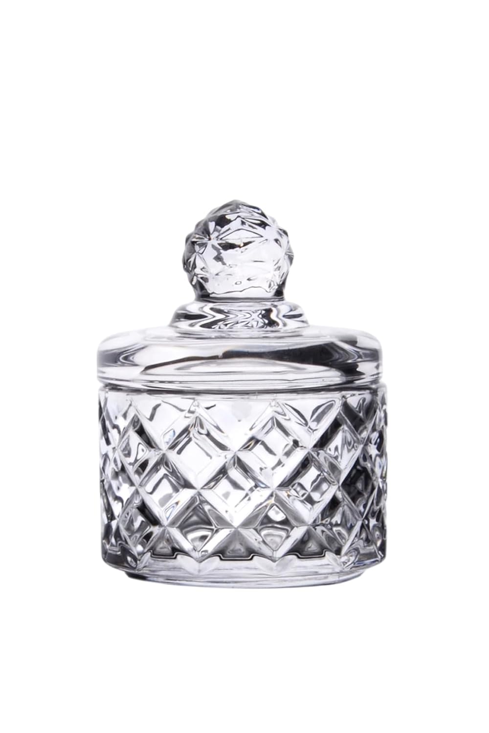 Deconox Lüx Kristal Mini Cam Şekerlik & Cam Lokumluk, Kesme Cam Lüx Şekerlik 7.5cm*9.2cm - 06641