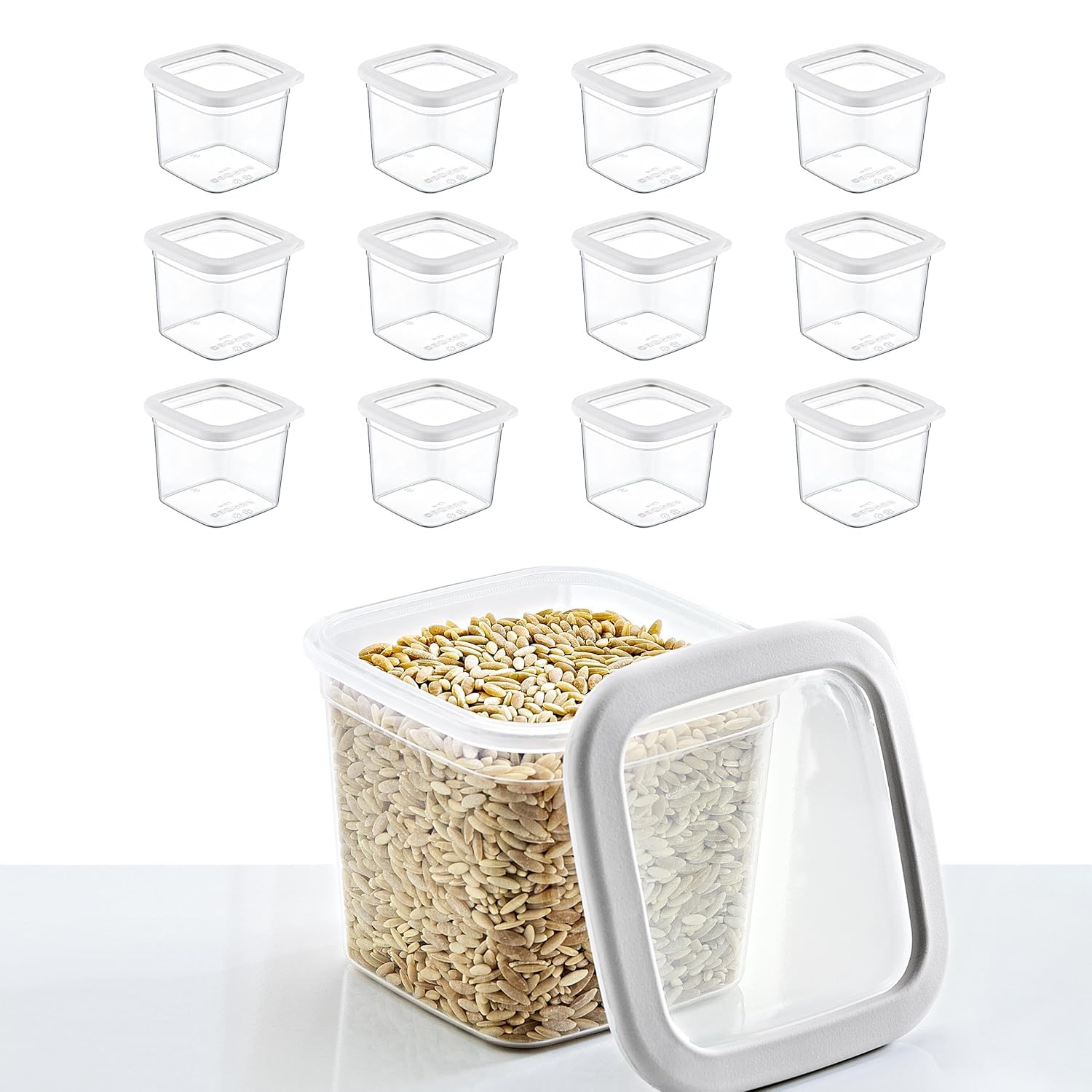 Smartware 6'Lı Set Skali Kare Saklama Kabı Beyaz 740 ML
