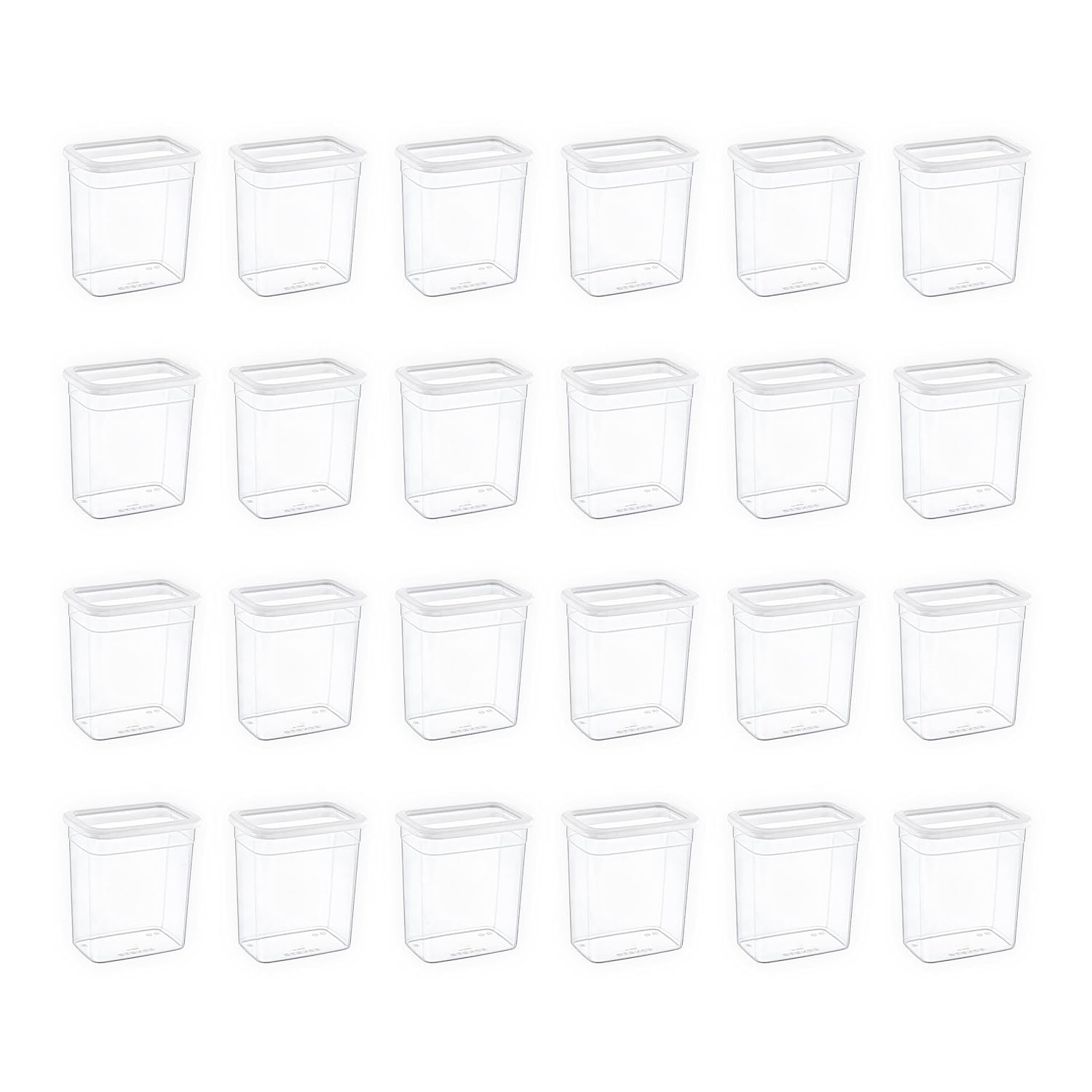 Smartware 12'Li Set Skali Dikdörtgen Saklama Kabı Beyaz 2350 ML