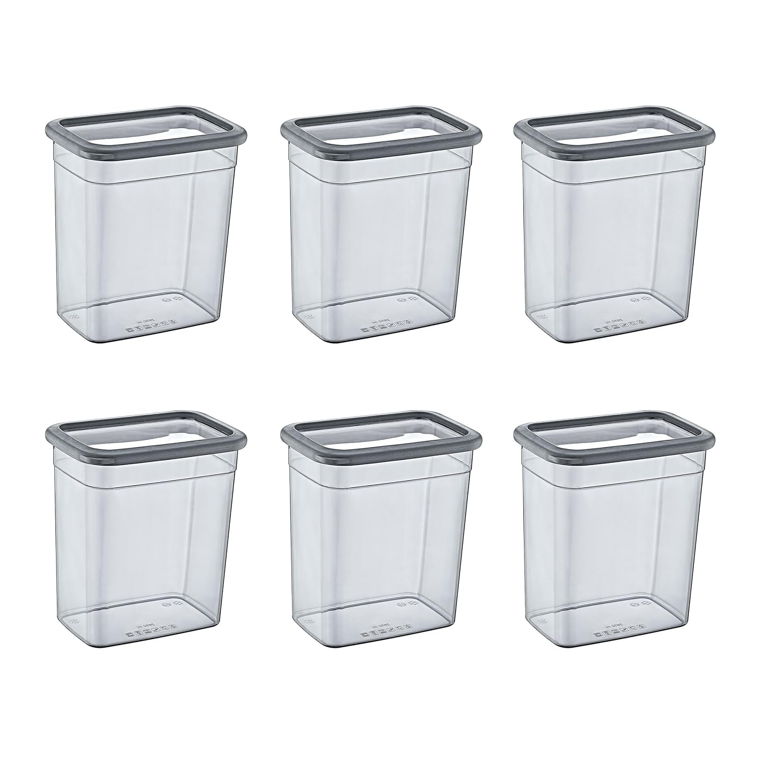 Smartware 6'Lı SetSkali Dikdörtgen Saklama Kabı Antrasit 2350 ML - ANTRASİT, Çok Amaçlı saklama kabı