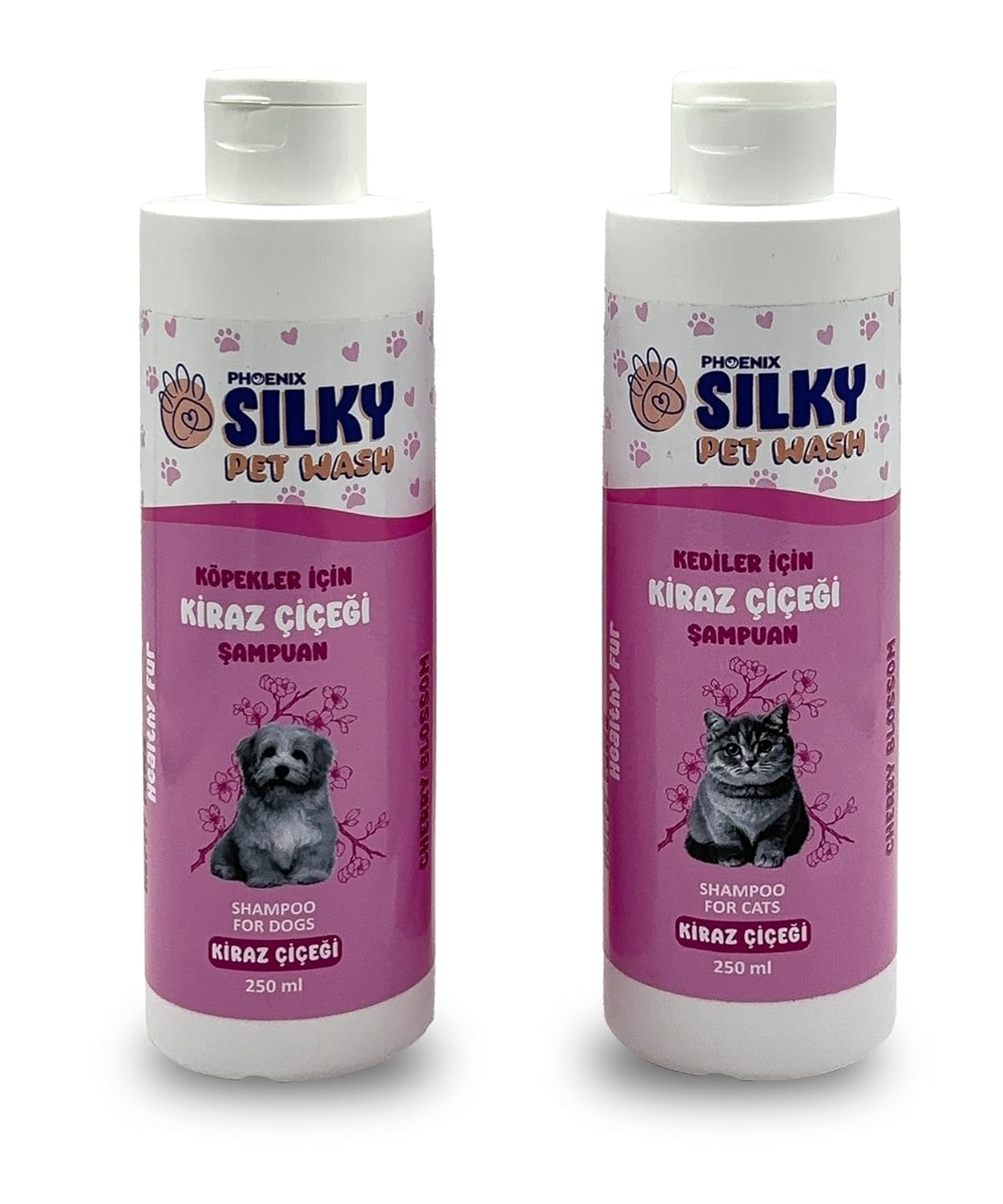 SilkyPetWash - Köpek ve Kedilere özel Doğal Kiraz Çiçeği Özlü Şampuan - 250ml