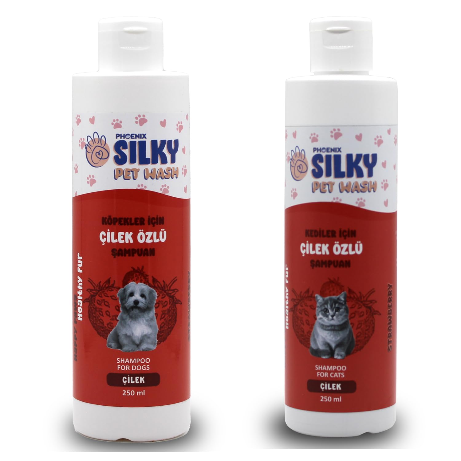 SilkyPetWash - Köpek ve Kedilere özel Doğal Çilek Özlü Şampuan - 250ml