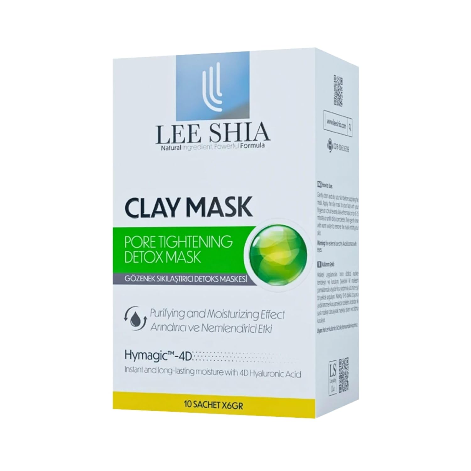 Lee Shia Gözenek Sıkılaştırıcı Detoks Maskesi 6grx10