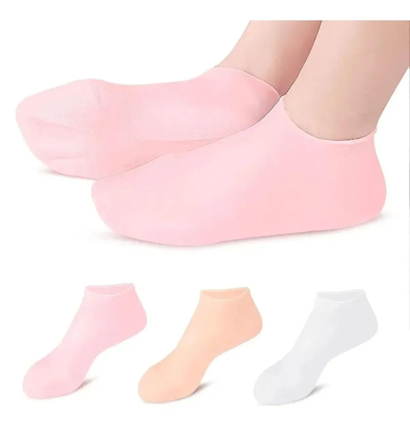 Busstier Silikon Ayak Bakım Çorabı, Nemlendirici Jel Destekli, Çatlak Önleyici, Ölü Deri Atıcı, Ayak Bakımı İçin İdeal, Yumuşak ve Rahat Tasarım, Tekrar Kullanılabilir, Unisex