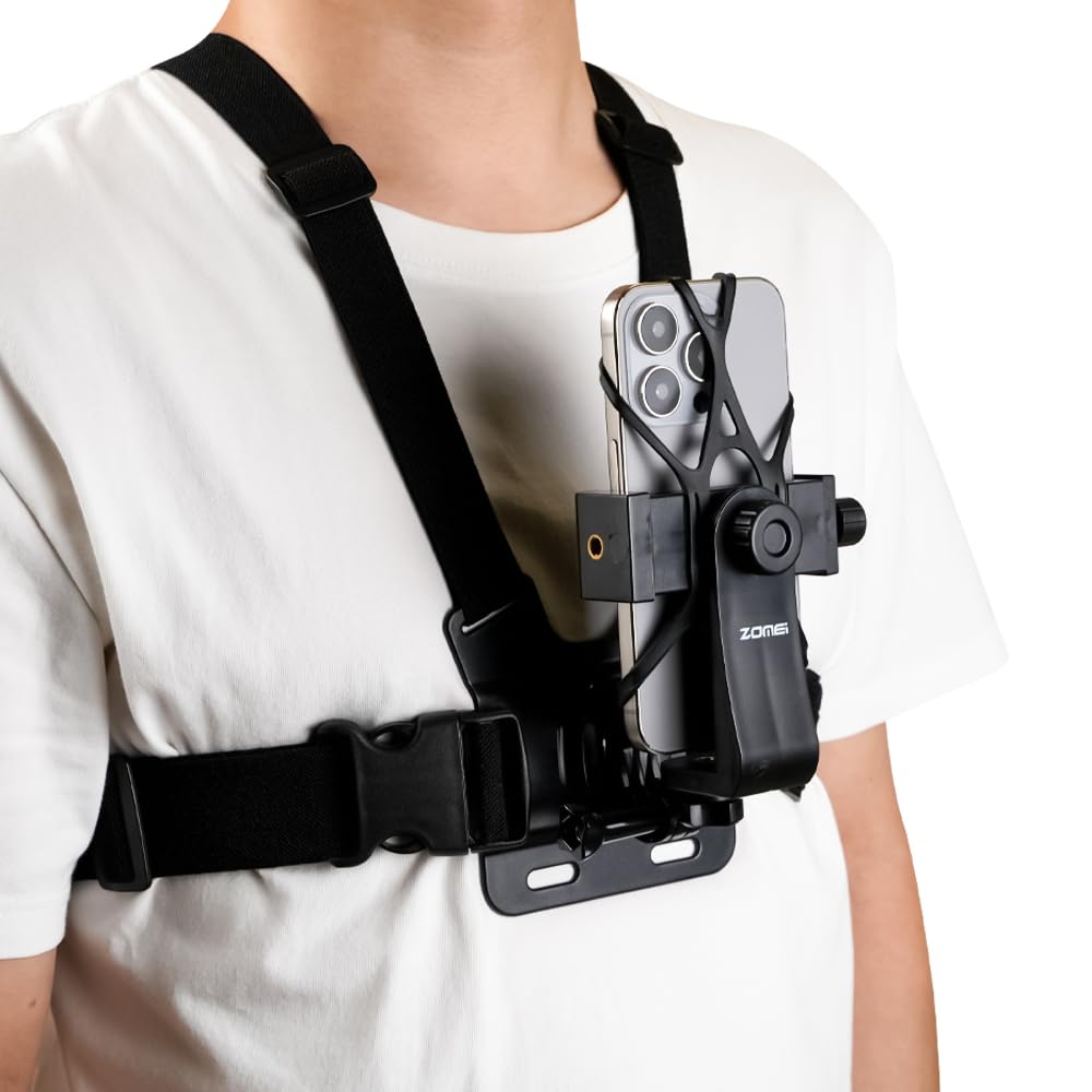 Coverzone Aksiyon Kamera ve Telefon Tutucu Göğüs Askısı Gezi Seyahat ve Sürüşlerde Kullanmak için Boyundan Kayıt Aparatı Cep Telefonu Göğüs Tutucu (Tüm modeller İle Uyumlu) RMX-81