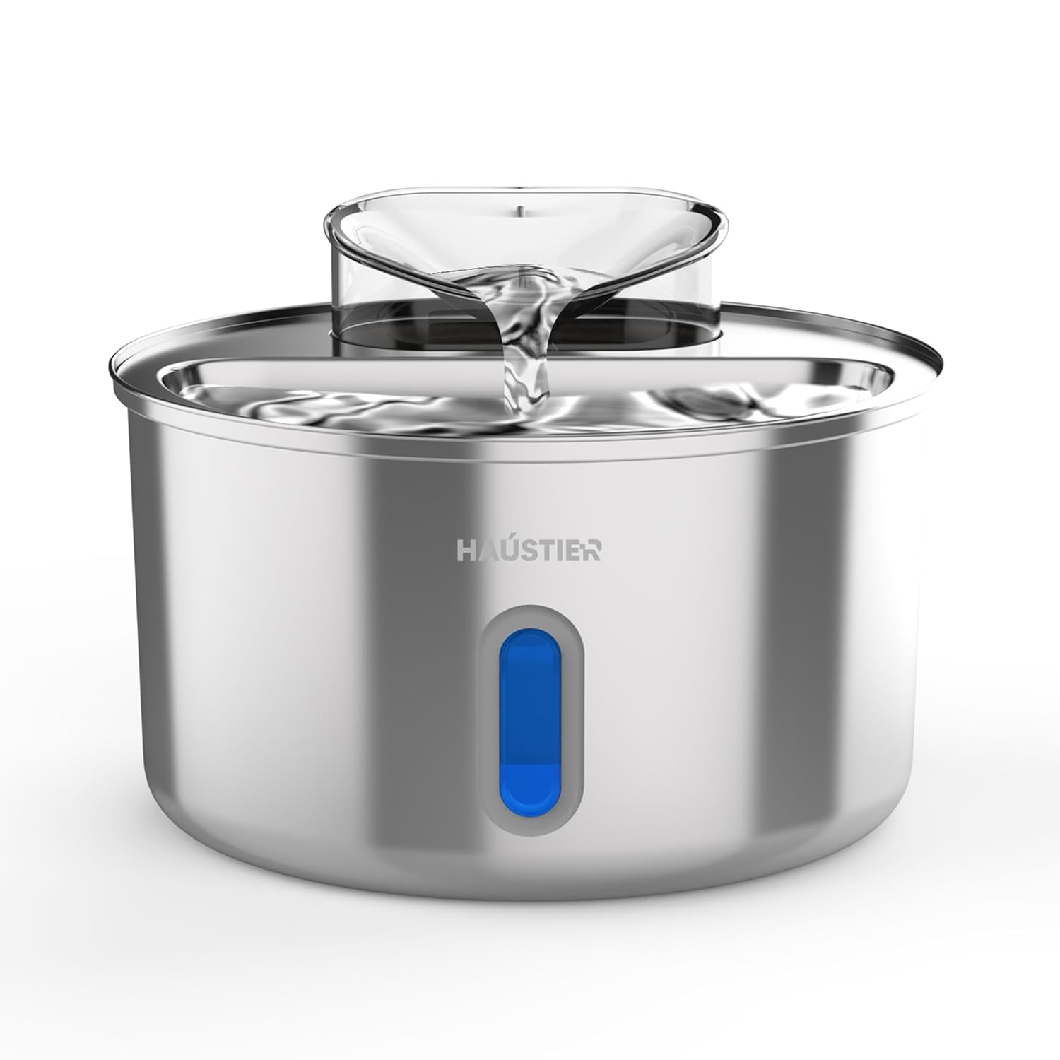 Haustier WF009L-W Pencereli Otomatik Kedi Su Sebili,Kedi Su Çeşmesi, Su Pınarı 3.5Lt Geniş Hazne, SUS304 Çelik, Ultra Sessiz, Çok Katmanlı Filtrasyon, Metal Tasarım (Metal, Pencereli)