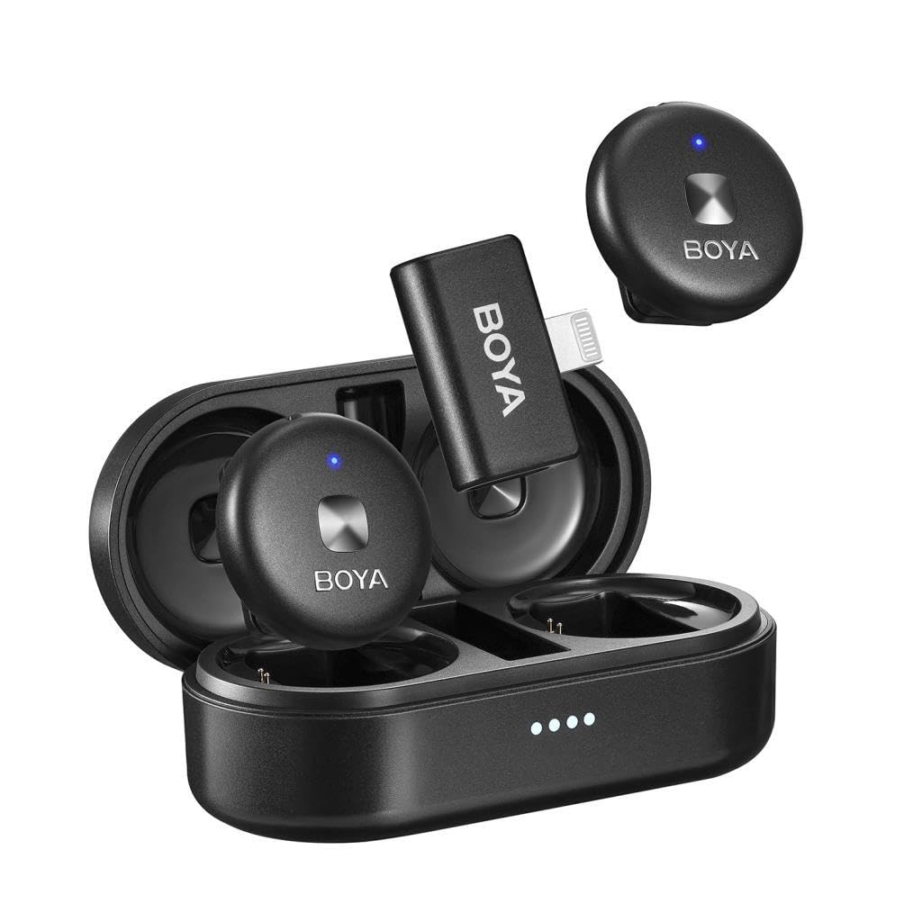 BOYA Omic-D Wireless İkili Yaka Mikrofonu Lightning (Siyah)