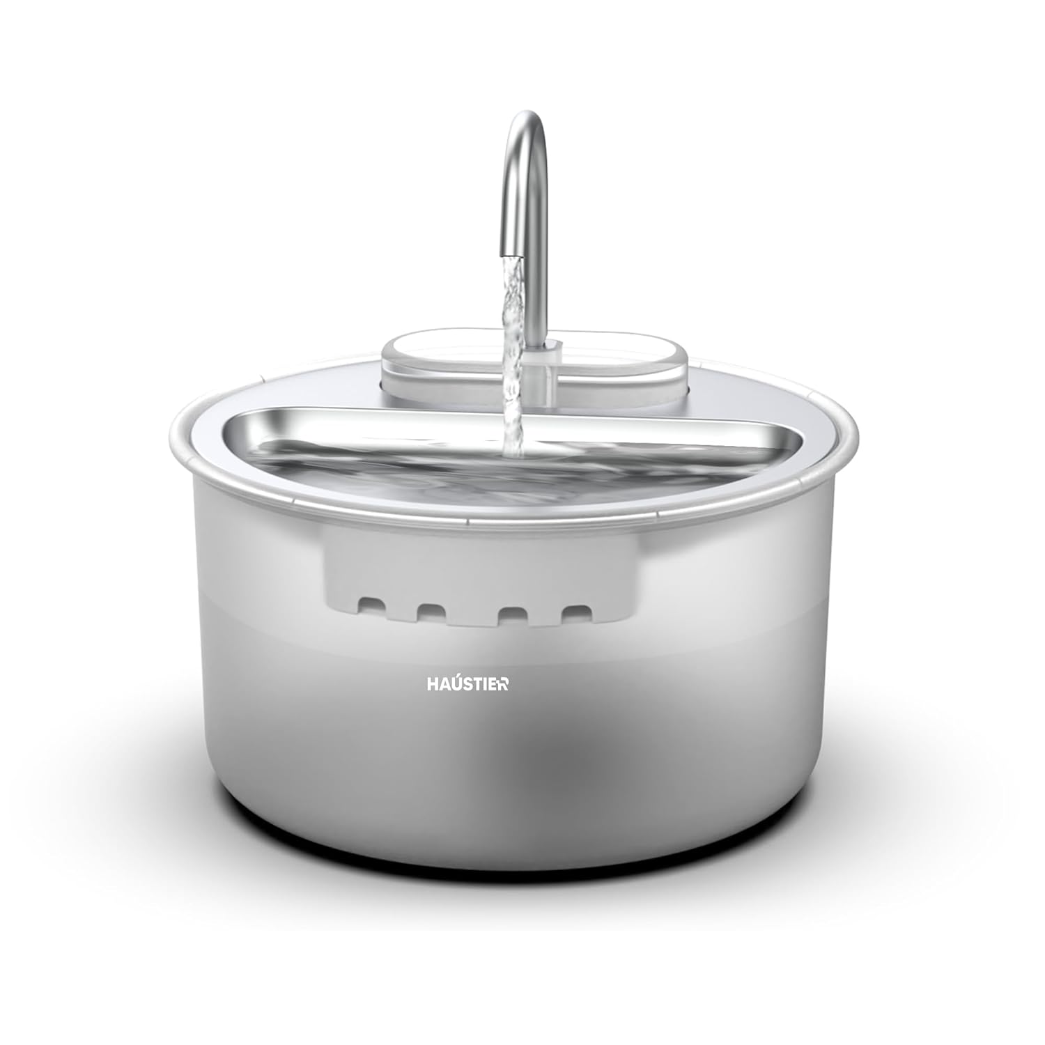 Haustier WF009LS Otomatik Kedi Su Sebili,Kedi Su Çeşmesi, Su Pınarı 3.5Lt Geniş Hazne, Çelik Tabla, Ultra Sessiz, BPA İçermez (Beyaz, 3.5 lt)