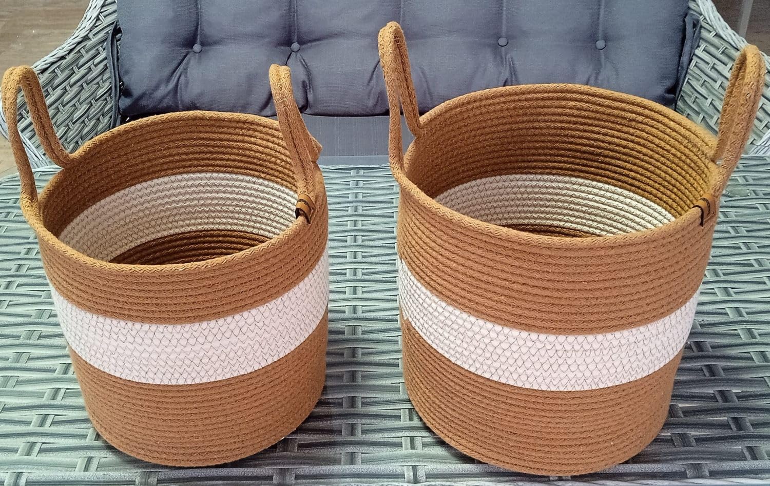 2 ADET BÜYÜK EV BANYO 26 * 25CM SEPET KAHVERENGİ HASIR OYUNCAK PATATES SOĞAN SEPETİ