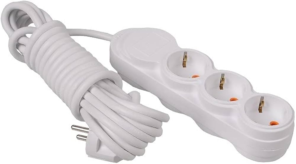 Pelsan 3lü 2 Metre Grup Priz Uzatma Kablosu, Çocuk Korumalı, Klemensli Topraklı Priz - 3500 Watt, 16 Amper, 250 Volt, Beyaz Renk (2 metre)
