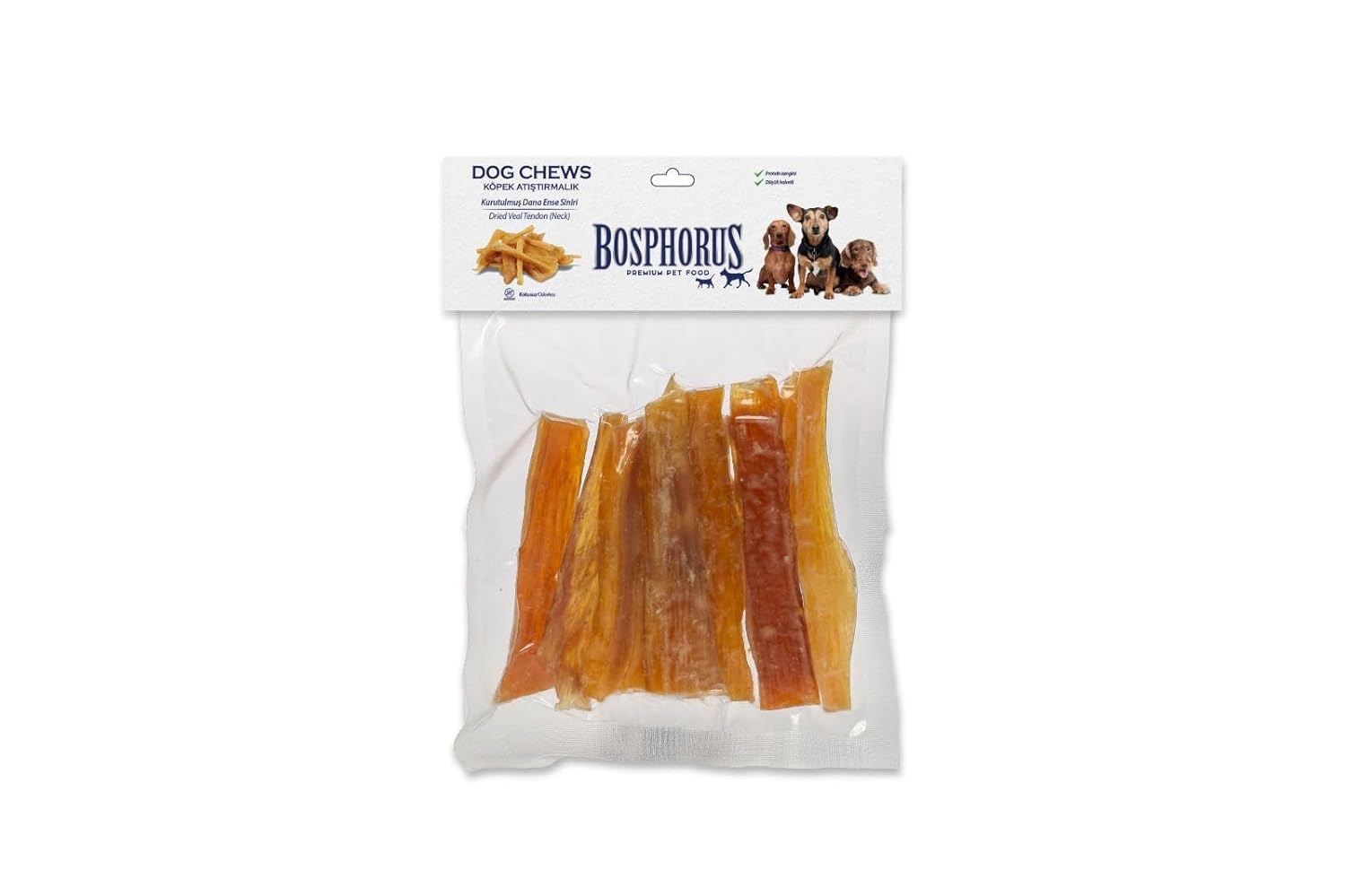 BOSPHORUS Köpek Çiğneme Ödülü, Kurutulmuş Dana Ense Siniri, 120 Gram