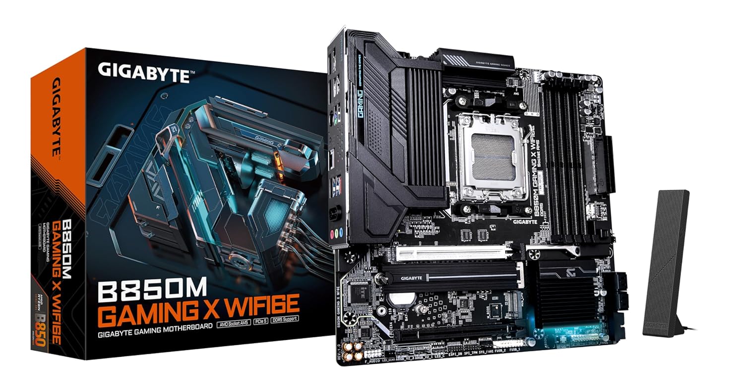 GIGABYTE B850M GAMING X WIFI6E LGA1851 DDR5 7600MHz(OC) PCIe 5.0 Çift M.2 NVMe WiFi 6E 2.5GbE LAN mATX Gaming Anakart