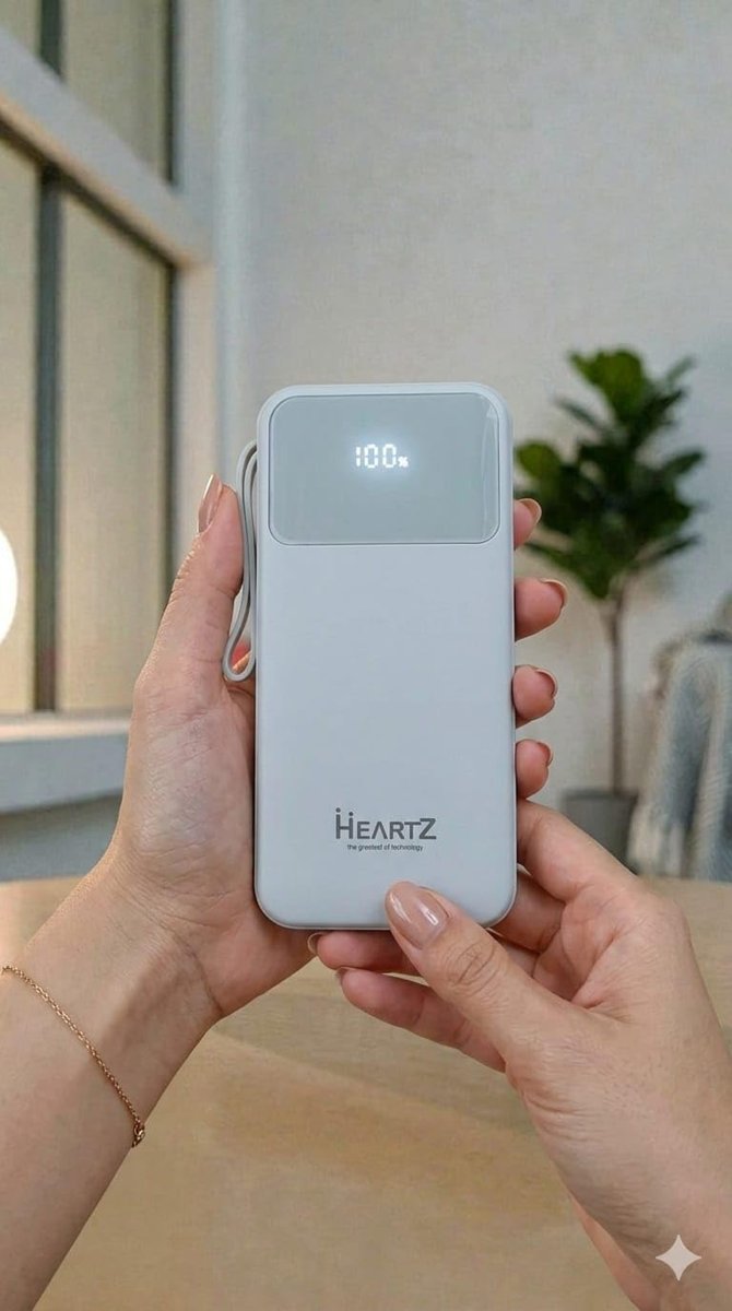 HEARTZ H9 20000 mah power bank PD 20W ve USB 22.5W FAST HIZLI ŞARJ DAHİLİ TYPE C VE LİGHTNİNG KABLOLU DÜNYA STANDARTLARINA UYGUN POLYMER BATARYA BİREBİR AMPER LCD GÖSTERGELİ POWERBANK