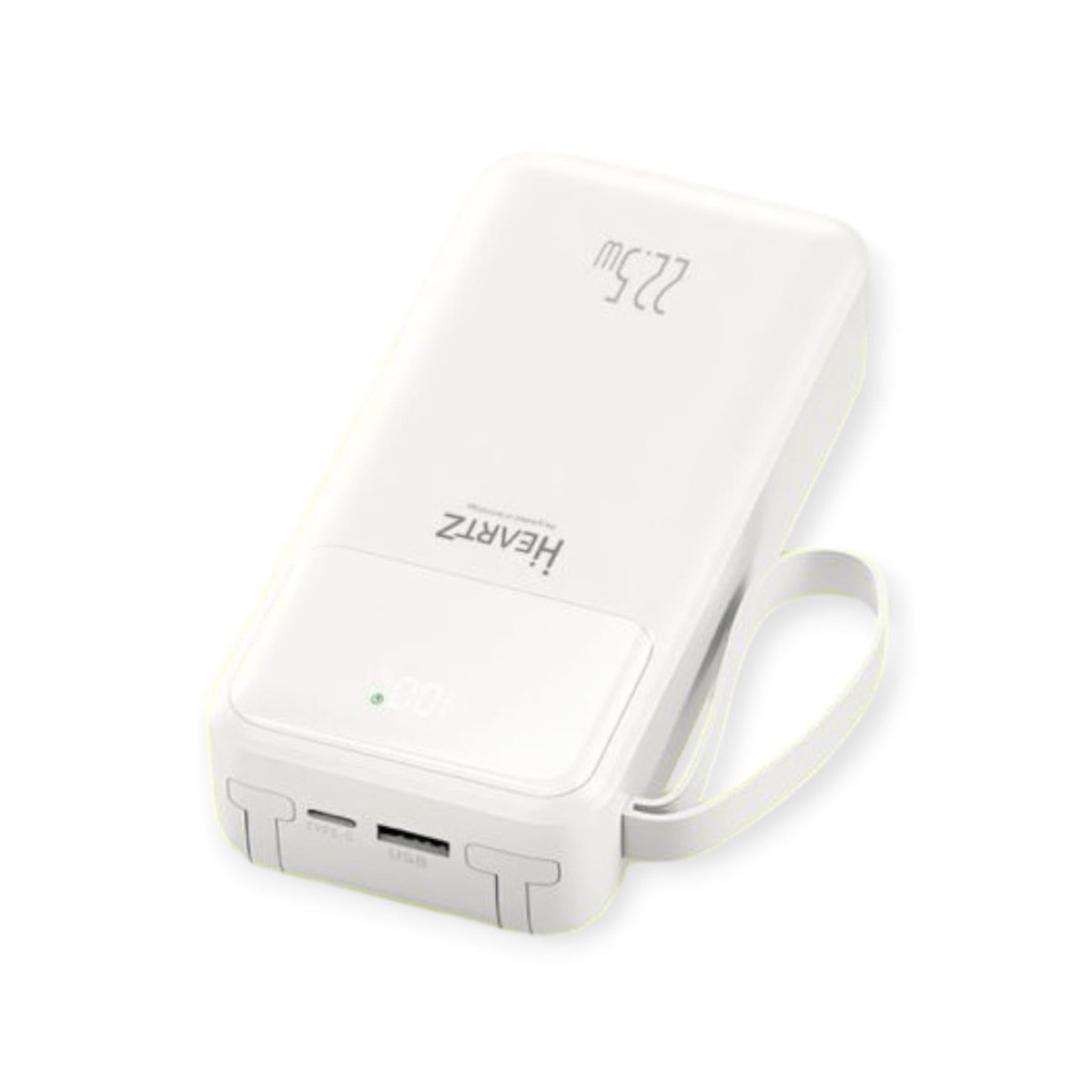 HEARTZ H9 20000 mah power bank PD 20W ve USB 22.5W FAST HIZLI ŞARJ DAHİLİ TYPE C VE LİGHTNİNG KABLOLU DÜNYA STANDARTLARINA UYGUN POLYMER BATARYA BİREBİR AMPER LCD GÖSTERGELİ POWERBANK