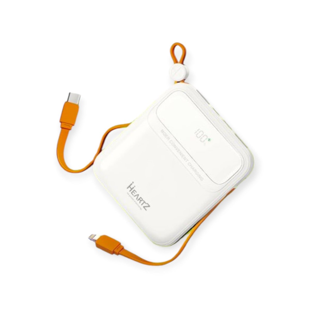 HEARTZ H26 10000 mah power bank PD 20W ve USB 22.5W FAST HIZLI ŞARJ DAHİLİ TYPE C VE LİGHTNİNG KABLOLU DÜNYA STANDARTLARINA UYGUN POLYMER BATARYA BİREBİR AMPER LCD GÖSTERGELİ POWERBANK