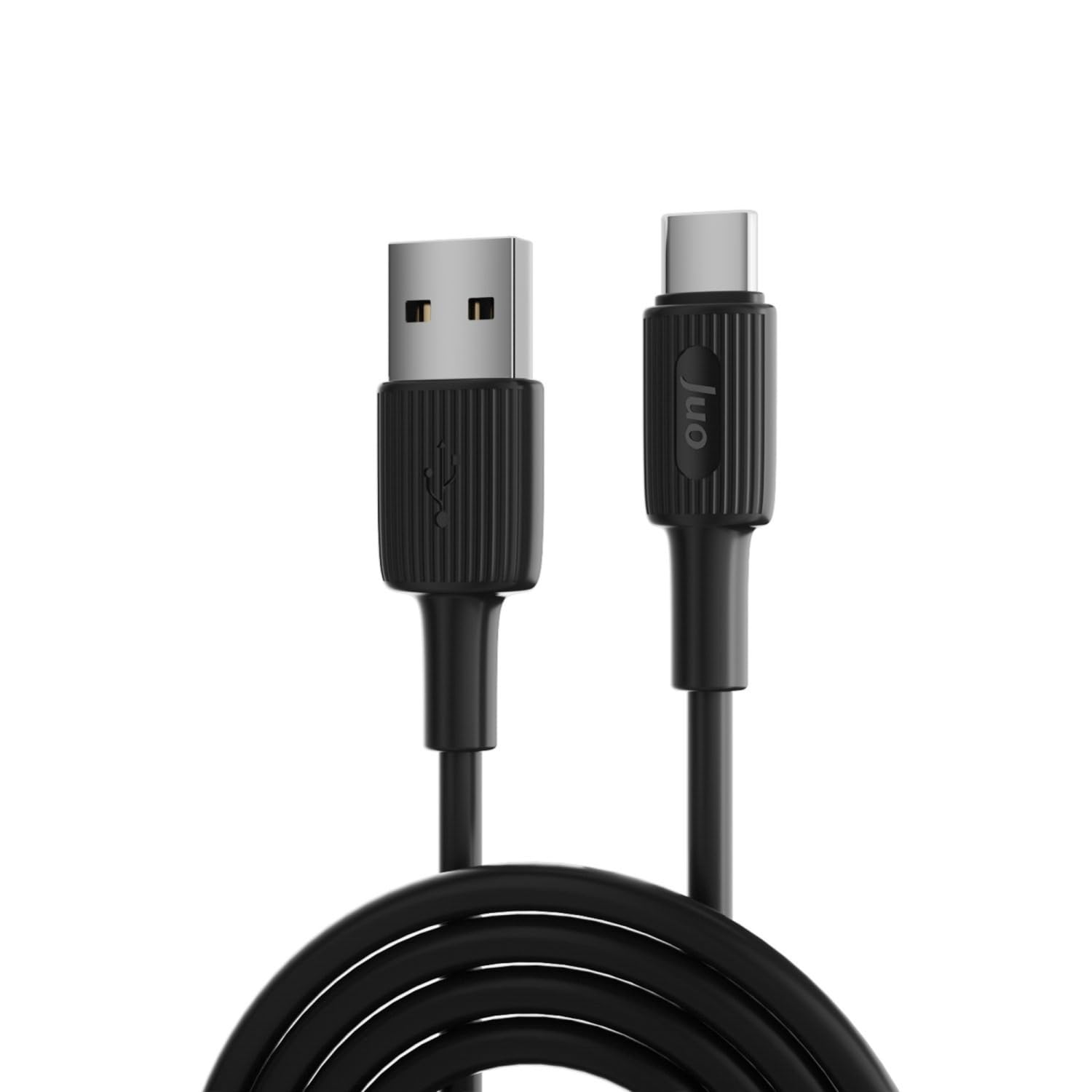 Juo 66W USB-A to USB Type-C Silikon Hızlı Şarj ve Data Kablosu Siyah 1 Metre