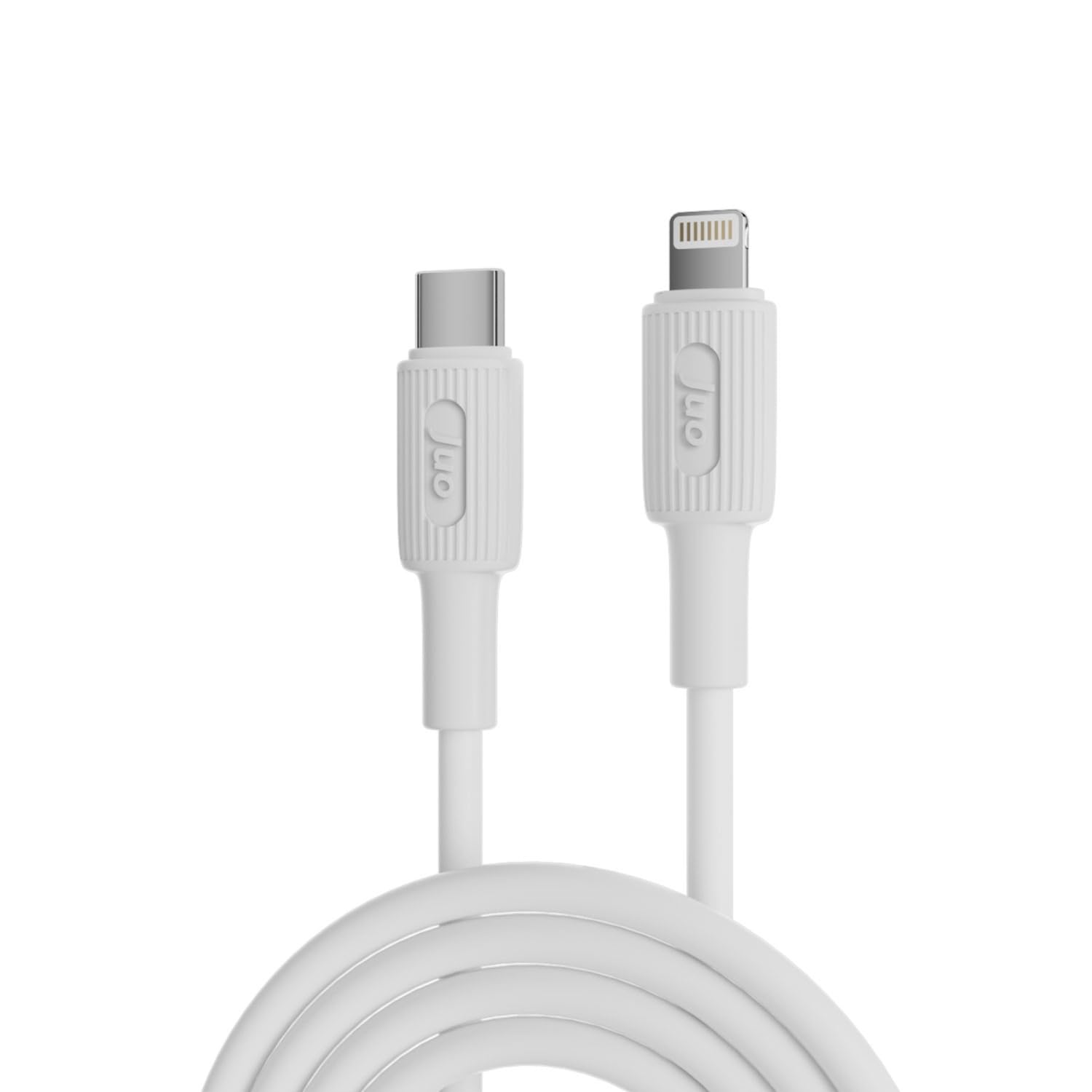 Juo 27W USB Type-C to Lightning iPhone iPad Silikon Hızlı Şarj ve Data Kablosu Beyaz 1 Metre
