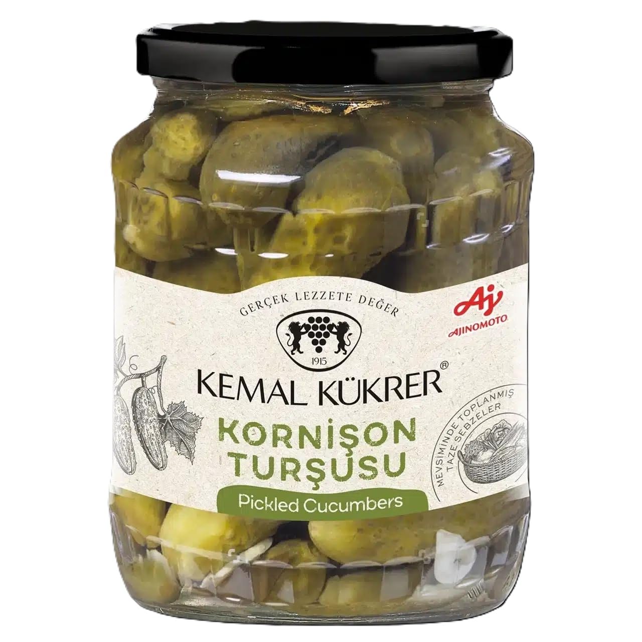 Kemal Kükrer Kornişon Turşu No:2 Cam Kavanoz 680 gr
