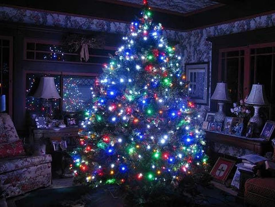Coverzone 30 Metre Fişli RGB Led Işık Noel Yılbaşı Ağacı Işığı Led Ampül Çam Ağacı Balkon Merdiven Salon Yada Oda Süslemelerinde Kullanıma Uygun 220v Prizden Enerjisini Alır