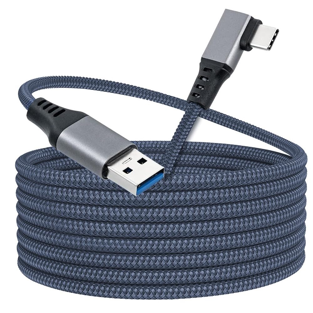 Coverzone Oculus Quest ile Uyumlu Link Kablosu 6mt, 5gbps USB Hızlı Veri Aktarımı, Hızlı Şarj Usb-C, Quest 2 Uyumlu (USB to Type-C)
