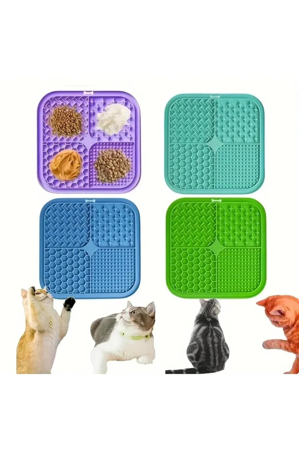 Tineke Köpek ve Kedi İçin Yavaş Yeme Katı Gıda ve SIVI Yeme Kabı ve Yalama Matı 1 ADET 20x20
