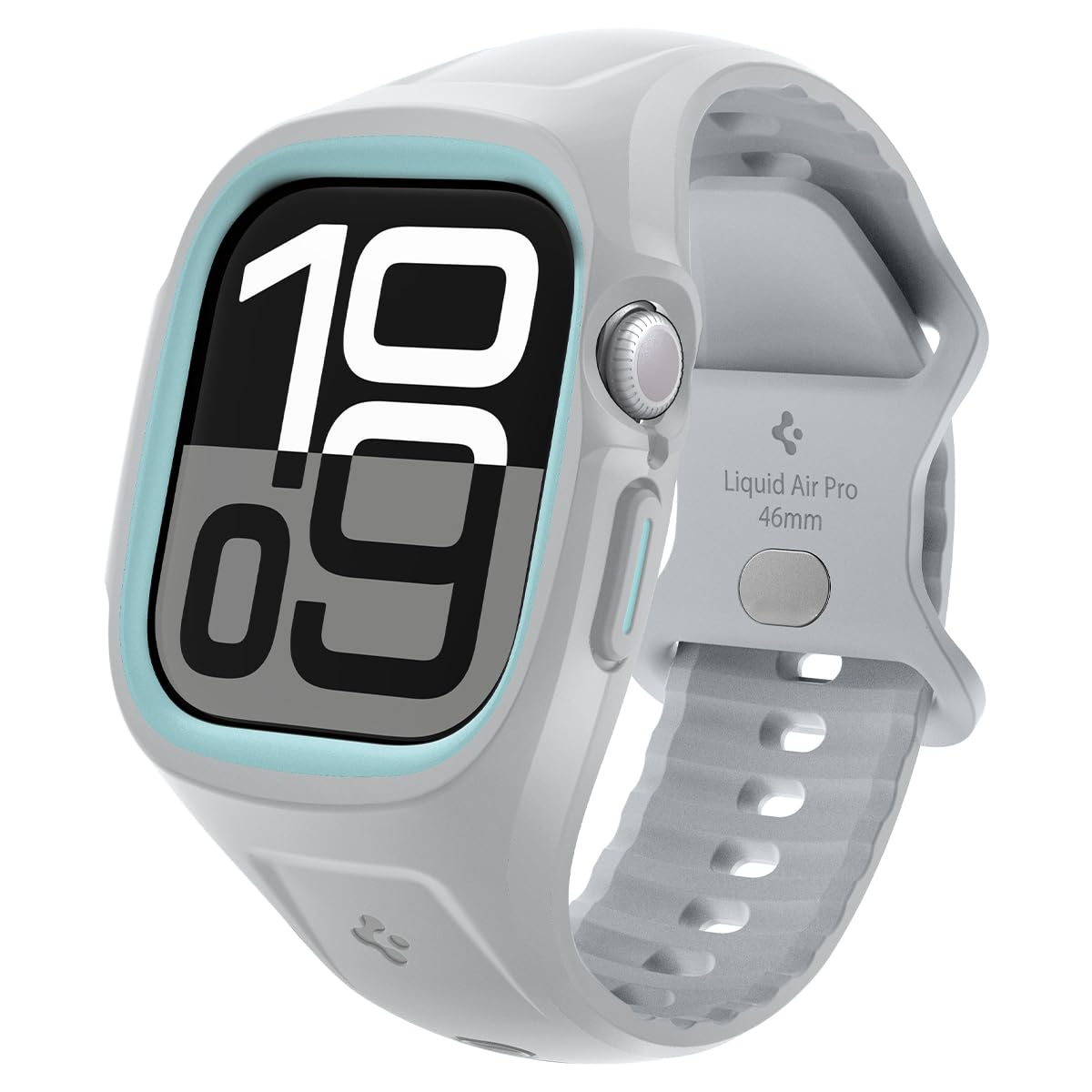 Spigen Apple Watch 46mm Seri 11/10 ile Uyumlu Kılıf & Kordon Kayış Liquid Air Pro Gray - ACS09318