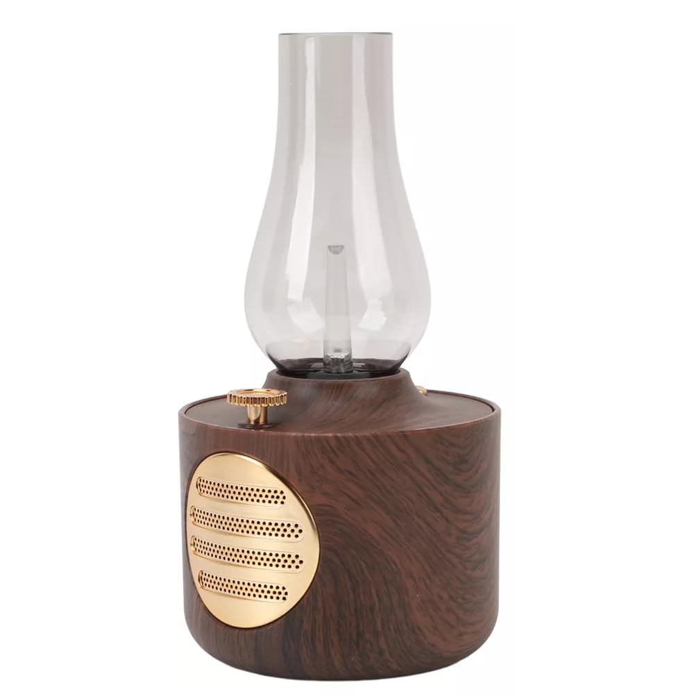 Aksesuarcı Retro Gaz Lambası Şeklinde Dimmerli Işıklı Bluetooth Hoparlör Başucu Lambası Fonksiyonlu (AHŞAP)