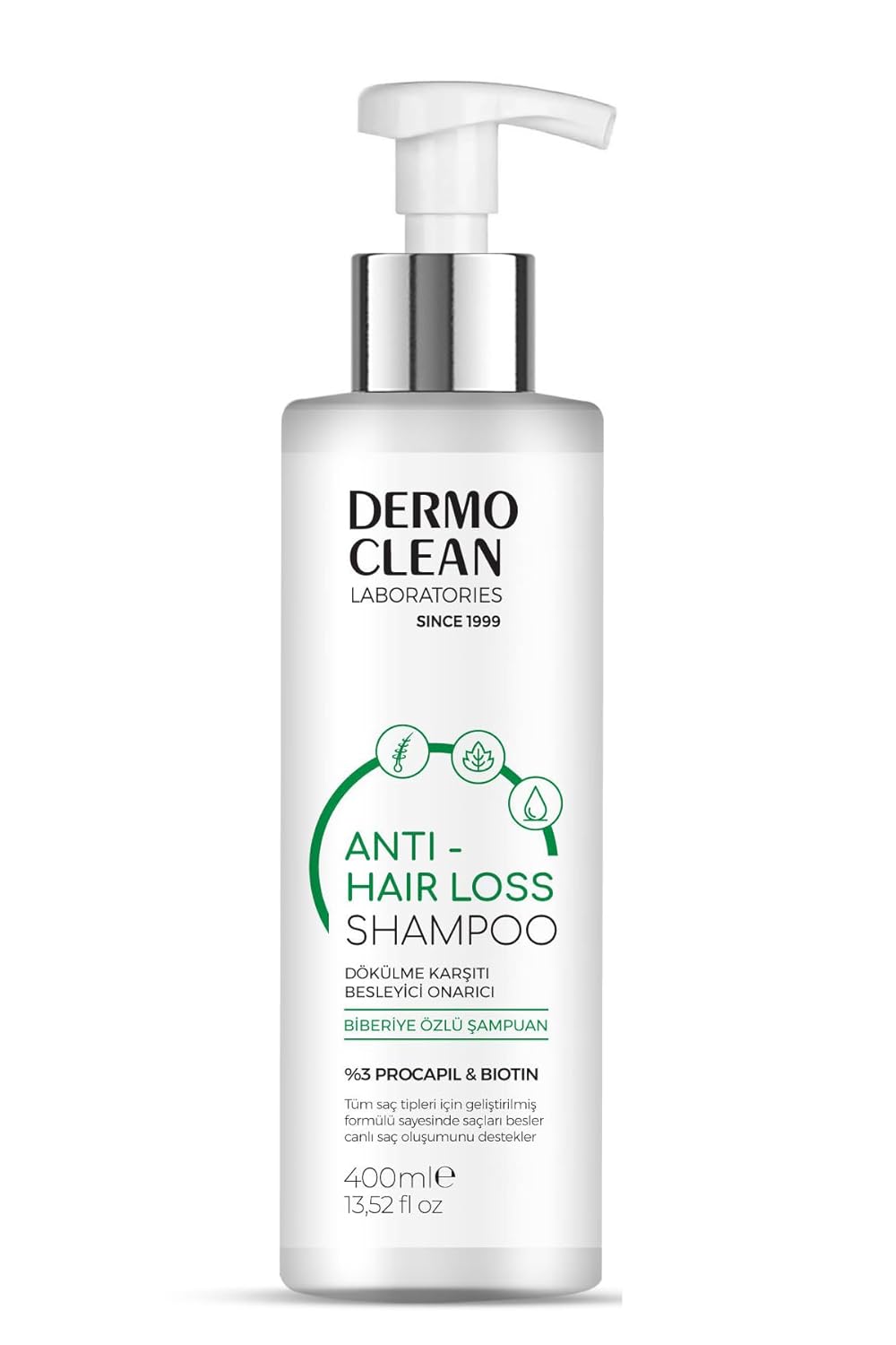 Dermo Clean Biberiye Özlü Şampuan, Dökülme Karşıtı Besleyici ve Onarıcı, Procapil ve Biotin İçerikli 400 Mililitre
