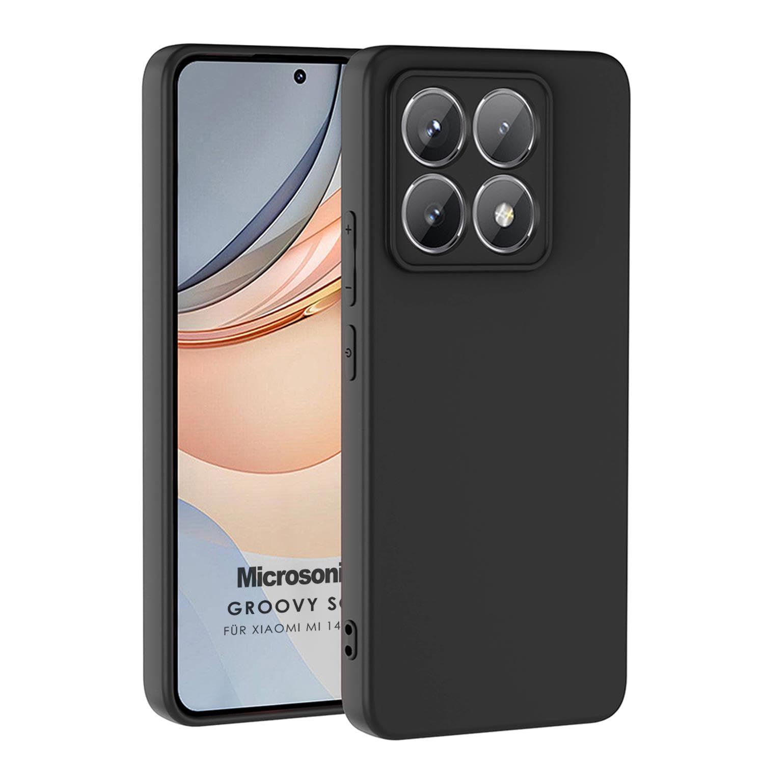 Microsonic Xiaomi 14T Pro Kılıf Groovy Soft Siyah [14T Pro ile Uyumlu Kılıf - Siyah]