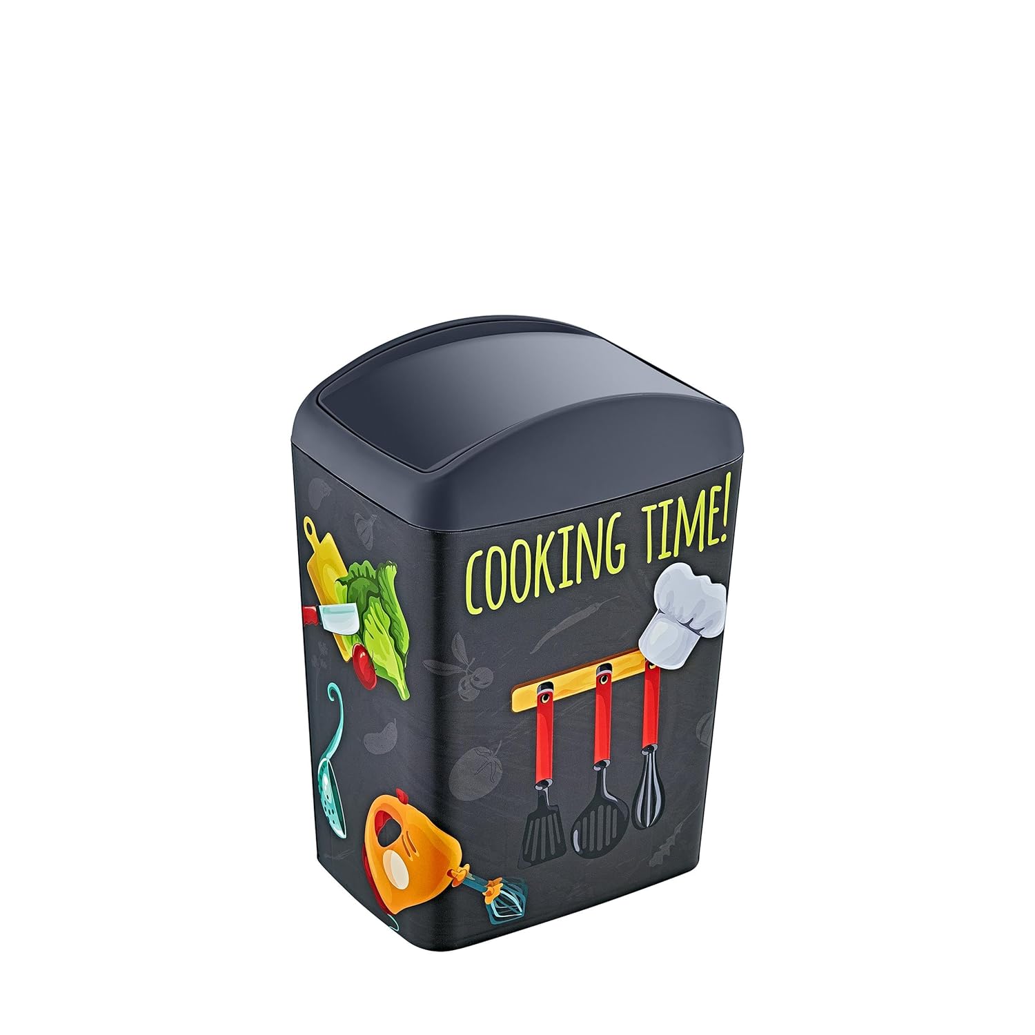 Smartware Soft Resimli Çöp Kutusu Döner Kapak 5 LT COOK