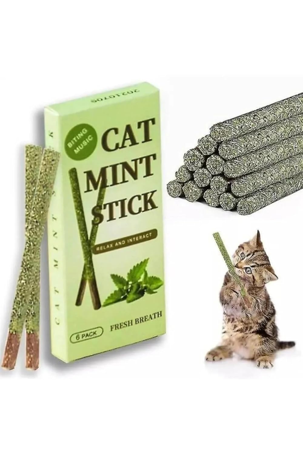 TİNEKE 6 Adet Doğal Meyve Aromalı Matatabi Çubuğu Catnip Stick Kedi Catnip Dalı Cat Mint Stick