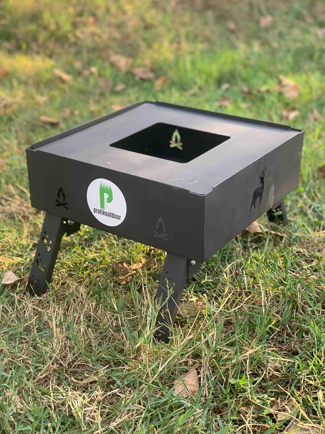 pratikoutdoor Katlanır Ayaklı Ateş Çukuru & Şömine Kare