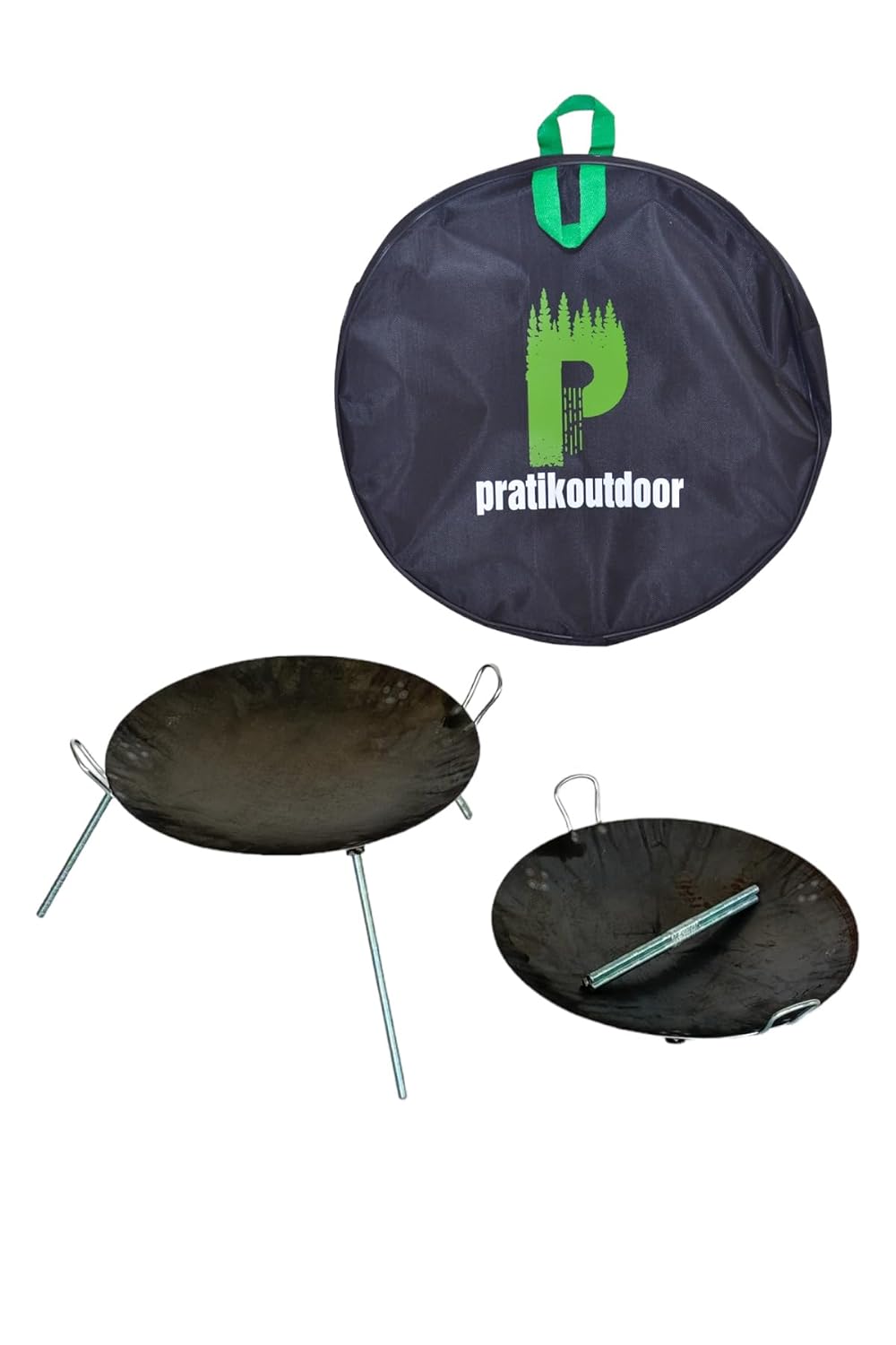 pratikoutdoor Tak Çıkar Ayaklı Sac Tava Ateş Çanağı Ve Taşıma Çantası