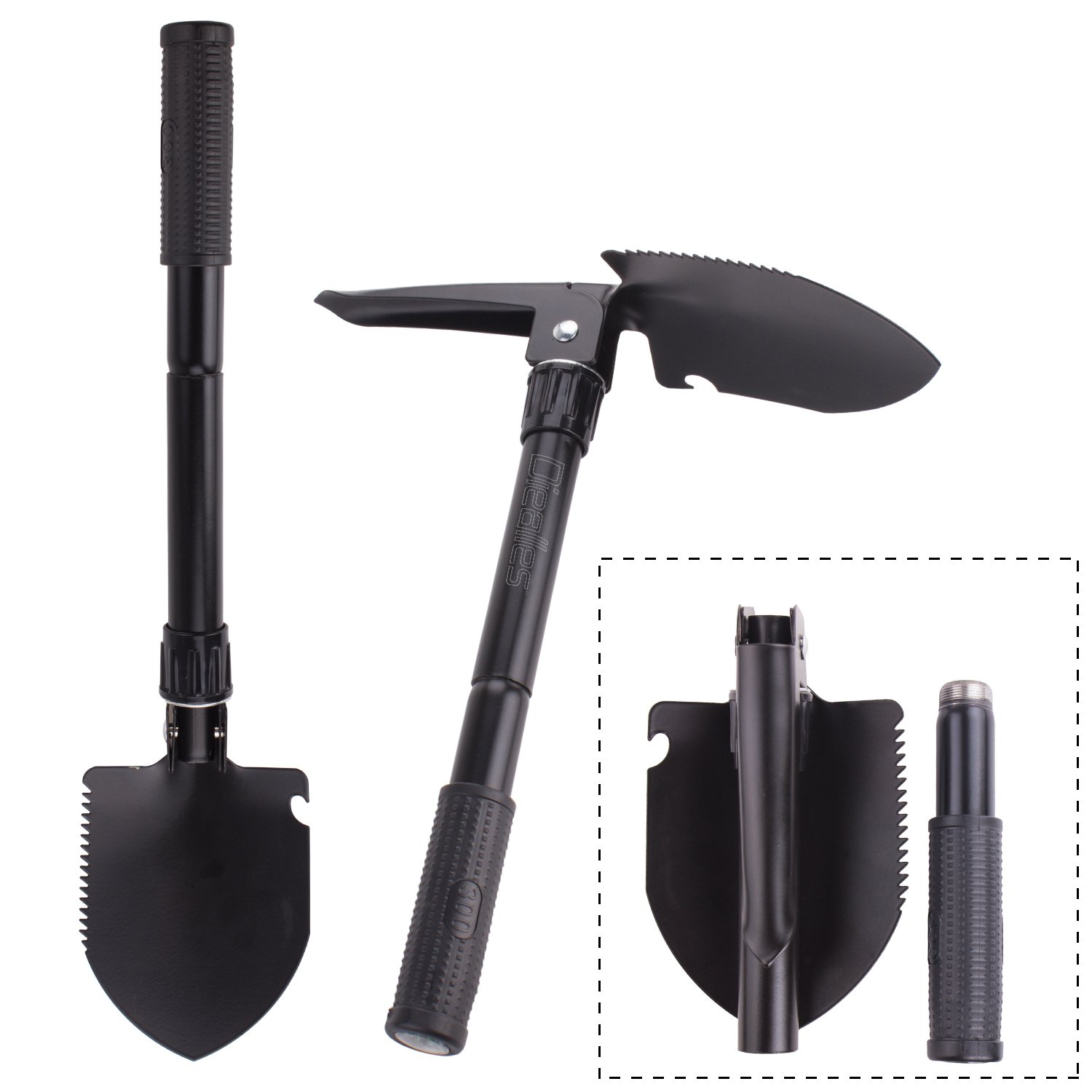 pratikoutdoor Multitool Katlanır Kürek, Balta, Bıçak, Testere, Çekiç, Çapa Seti