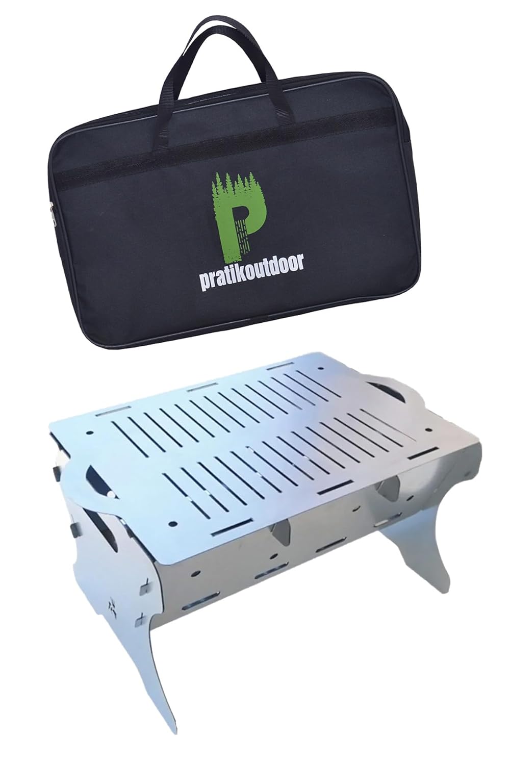 pratikoutdoor Katlanır Paslanmaz Mangal Ve Ateş Çukuru 30 Cm x 25 Cm Çantalı