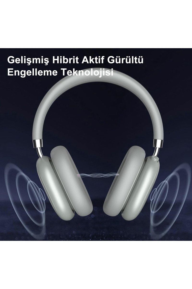 LinkTech HP5 ANC Kulak Üstü Kablosuz Bluetooth Kulaklık Silver-Gri