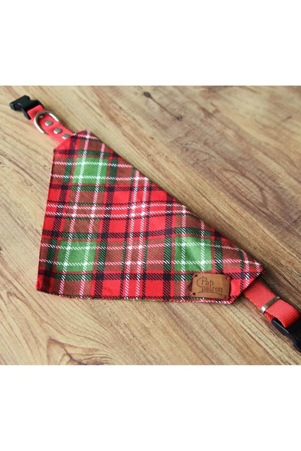 Patipatron Ayarlanabilir Köpek Fuları - Yılbaşı Premium Ekose Desenli, Şık ve Rahat Büyük Irk