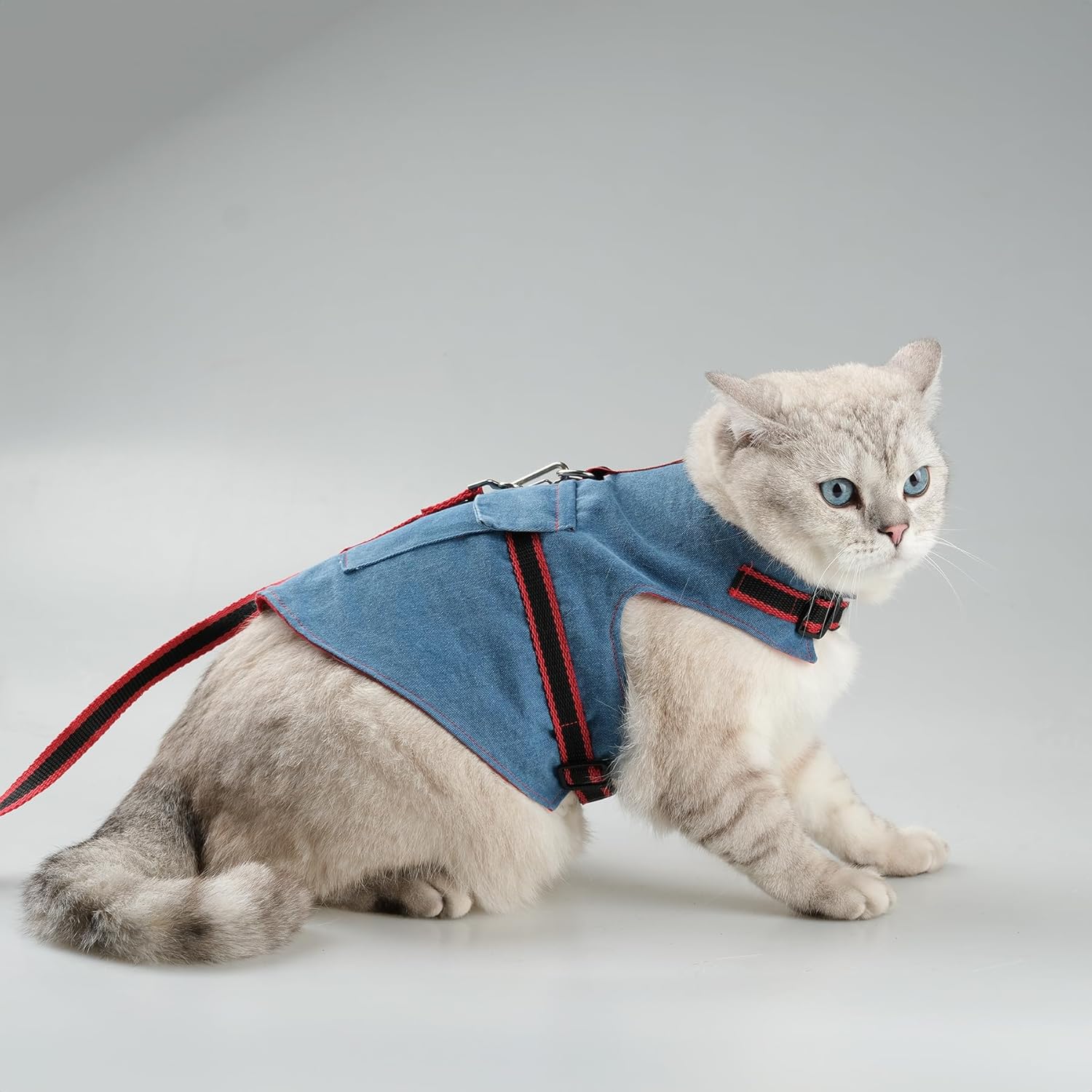 Patipatron Kaçış Önleyici Kot Kedi Gezdirme Tasması Ve Küçük Irk Köpek Gezdirme Tasması Airtag Cepli (XS)