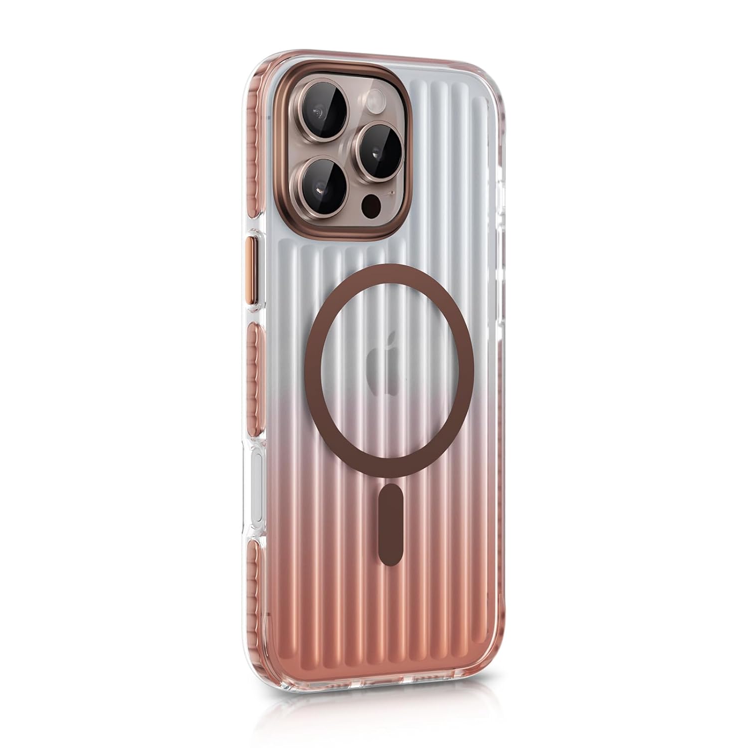 Minesk iPhone 16 Pro Max için Elite Serisi MagSafe ile Uyumlu Arkası Yarı Saydam Parmak izi Tutmayan ve Çizilmeyen Polikarbonat Kenarları Yumuşak Silikon Kılıf (Desert Titanium, 16 Pro Max)