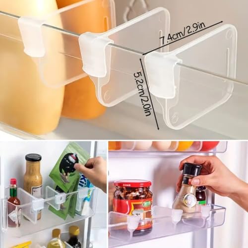 BUFFER® 10'luŞeffaf Buzdolabı Yan Kapı Düzenleyici Buzdolabı Dolap İçi Bölümleyici Aparatlar